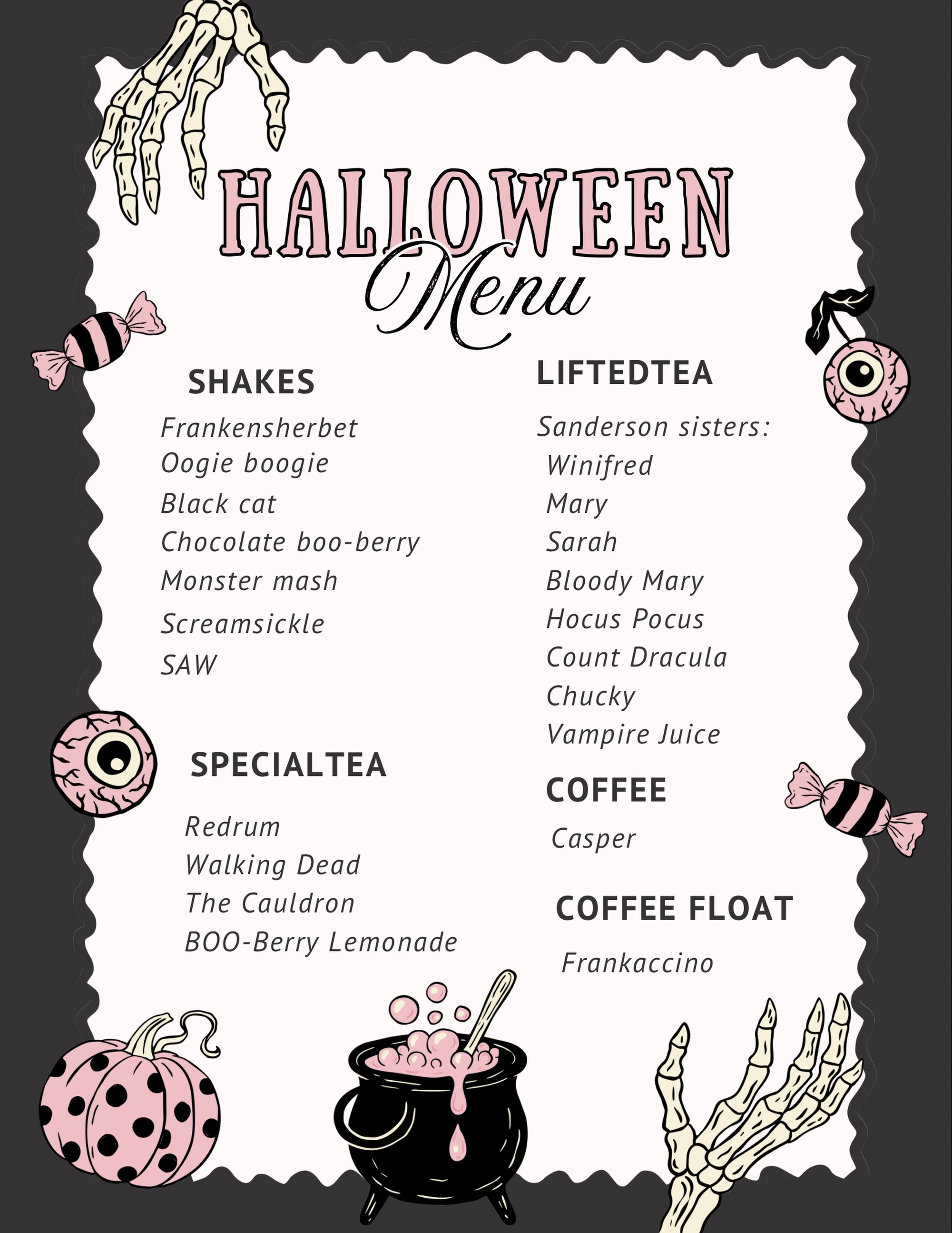 Halloween Menu