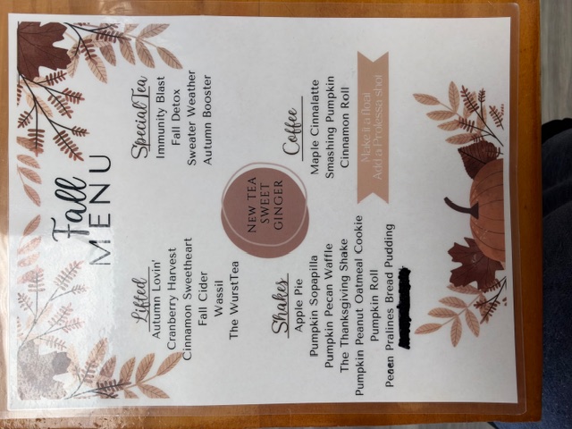 Fall Seasonal Menu